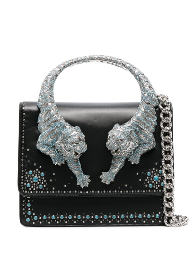 Shop Roberto Cavalli Roar Crystal-embellished Shoulder Bag In D0026