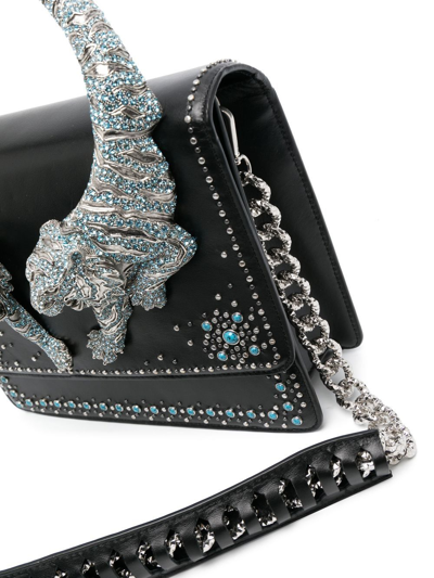 Shop Roberto Cavalli Roar Crystal-embellished Shoulder Bag In D0026