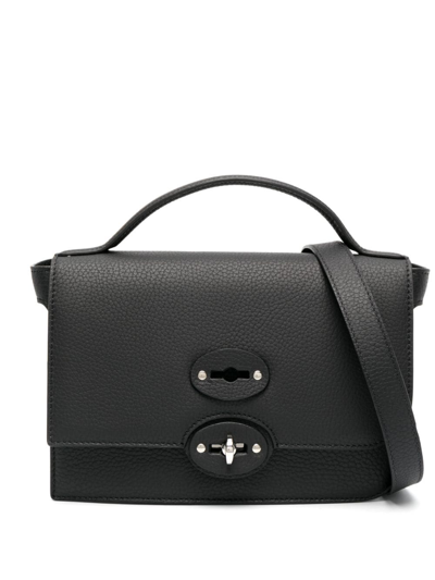 Shop Zanellato Small Ella Leather Crossbody Bag In Black