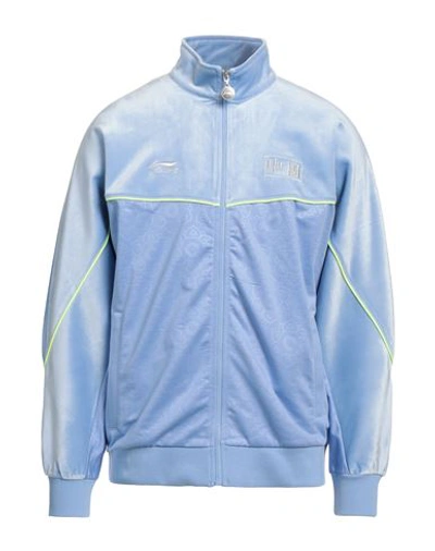 Shop Li-ning Man Sweatshirt Light Blue Size Xl Polyester