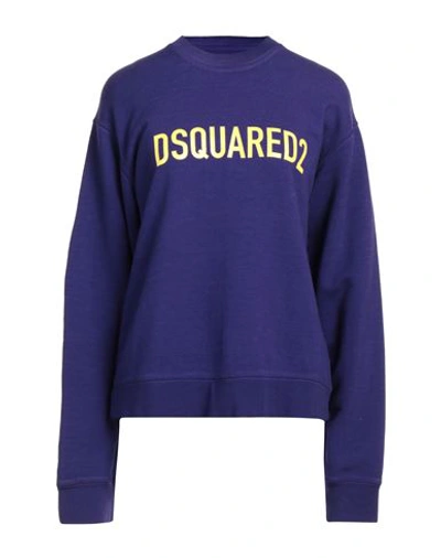 Shop Dsquared2 Woman Sweatshirt Purple Size L Cotton, Elastane