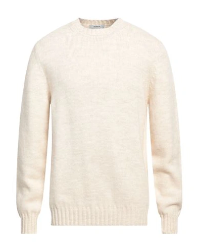 Shop Alpha Studio Man Sweater Cream Size 44 Acrylic, Alpaca Wool, Wool In White