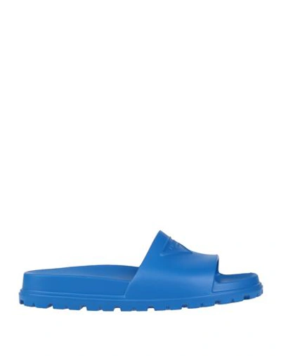 Shop Prada Man Sandals Blue Size 9 Rubber