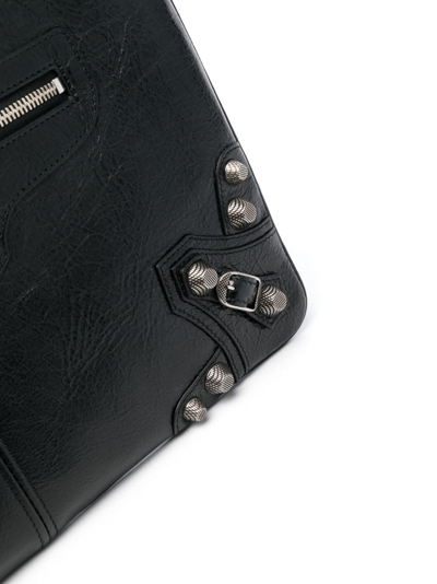 Shop Balenciaga Le Cagole Leather Clutch Bag In Black
