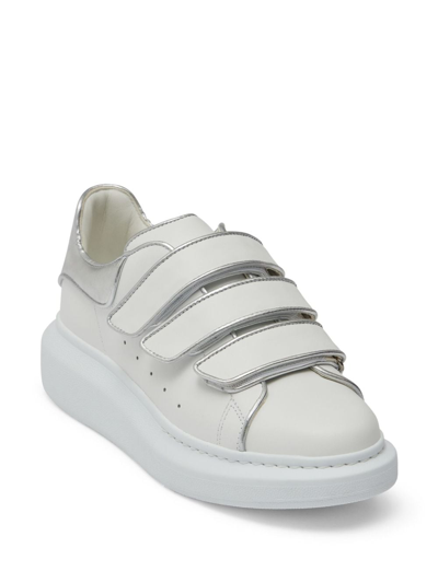 Shop Alexander Mcqueen Oversized Triple Strap Chunky Sneakers In White
