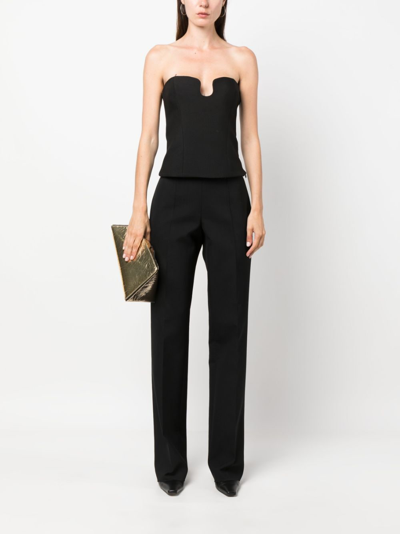 Shop Ferragamo High-waisted Tailored Trousers In Schwarz