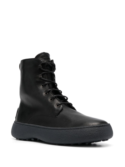 Shop Tod's W.g. Lace-up Boots In Black
