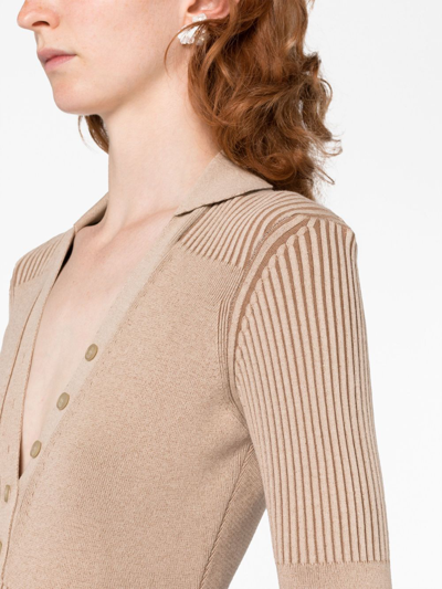 Shop Jacquemus Le Body Yauco Polo Bodysuit In Neutrals