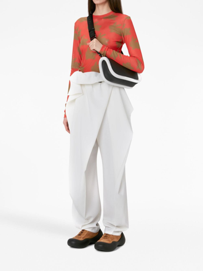 Jw Anderson Padlock Strap Fold Over Trousers In White