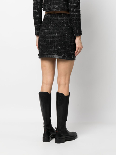 Shop Liu •jo High-waisted Layered-design Skirt In Black