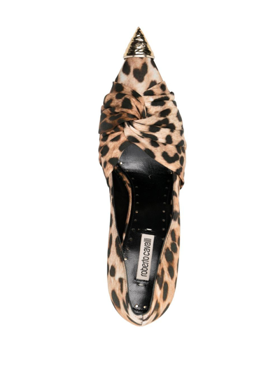 Shop Roberto Cavalli Leopard-print Leather Pumps In D0712