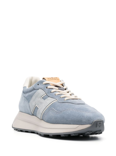 Hogan H641 Chunky Suede Sneakers In Blau