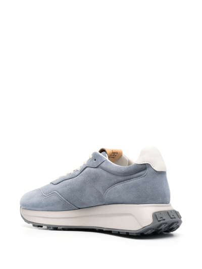 Shop Hogan H641 Chunky Suede Sneakers In Blau