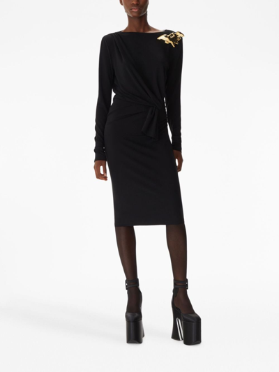 Shop Nina Ricci Bow-detailing Long-sleeve Dress In Schwarz