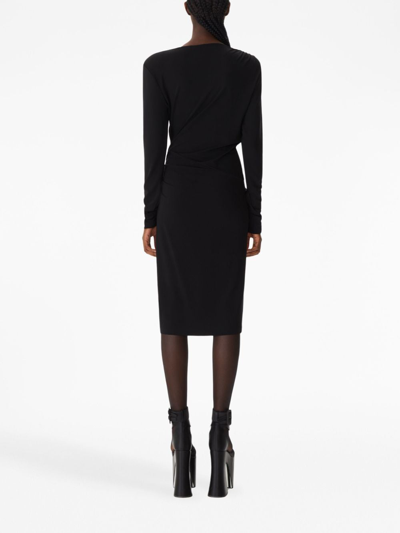 Shop Nina Ricci Bow-detailing Long-sleeve Dress In Schwarz