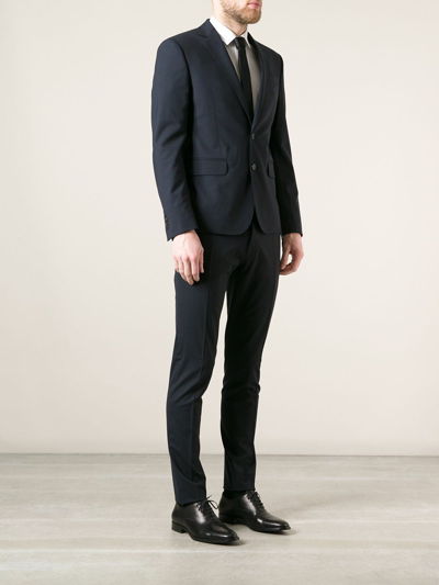 Shop Dsquared2 Classic Fitted Suit In Blau