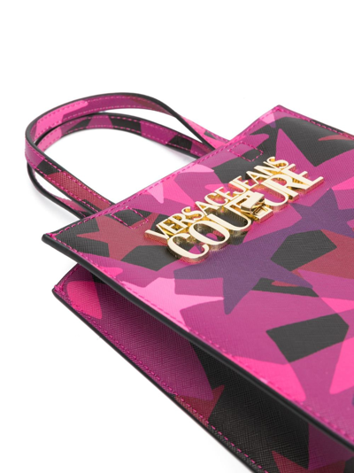 Shop Versace Jeans Couture Star-print Mini Tote Bag In Rosa