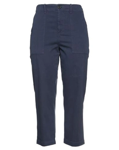 Shop Jucca Woman Jeans Navy Blue Size 10 Cotton, Elastane