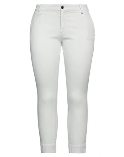 Shop Mason's Woman Cropped Pants Off White Size 8 Cotton, Lyocell, Elastane