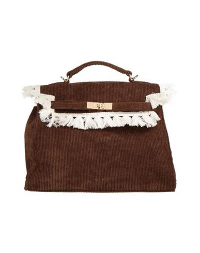 Shop Mia Bag Woman Handbag Dark Brown Size - Cotton