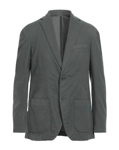 Shop Altea Man Blazer Dark Green Size 44 Cotton, Silk, Elastane