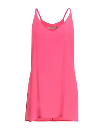 Simona Corsellini Woman Top Fuchsia Size 10 Acetate, Silk In Pink