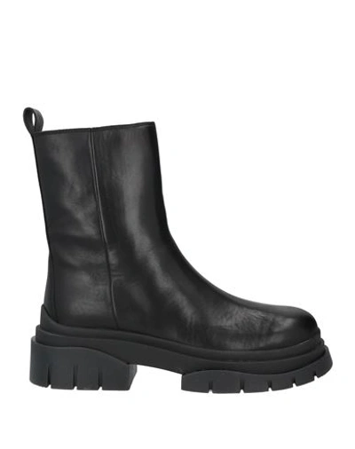 Ash Woman Ankle Boots Black Size 11 Soft Leather In Black