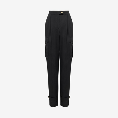 Shop Alexander Mcqueen Military Trousers In Black