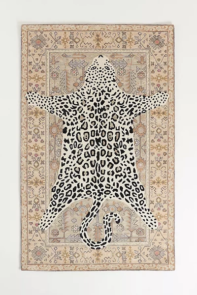 Shop Anthropologie Tufted Octavia Leopard Rug By  In Beige Size 3 X 5