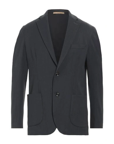 Shop Cruna Man Blazer Lead Size 42 Polyester, Virgin Wool, Elastane In Grey