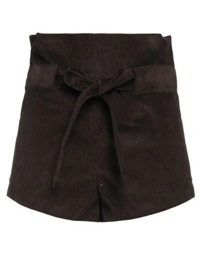 Shop Wandering Woman Shorts & Bermuda Shorts Dark Brown Size 6 Cotton