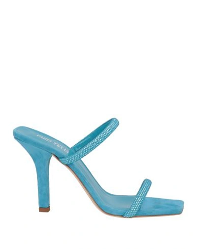 Shop Paris Texas Woman Sandals Turquoise Size 8 Soft Leather In Blue