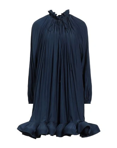 Shop Lanvin Woman Mini Dress Slate Blue Size 6 Polyester