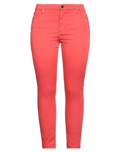 Shop Armani Exchange Woman Pants Red Size 25 Cotton, Elastane
