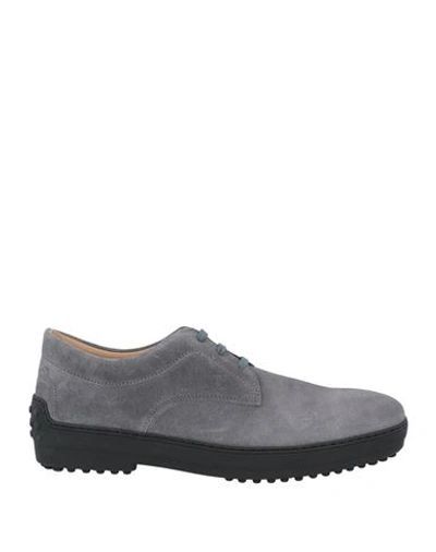 Shop Tod's Man Lace-up Shoes Grey Size 9 Leather