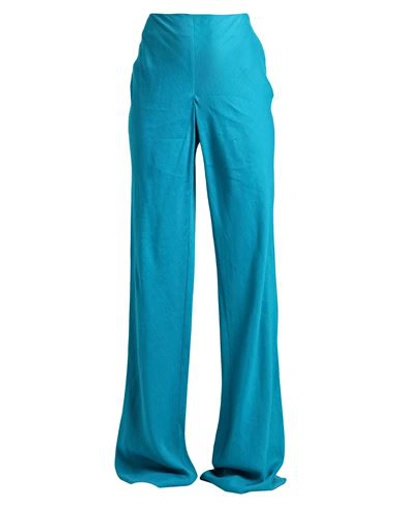Alberta Ferretti Woman Pants Deep Teal Size 8 Linen, Viscose, Elastane In Green