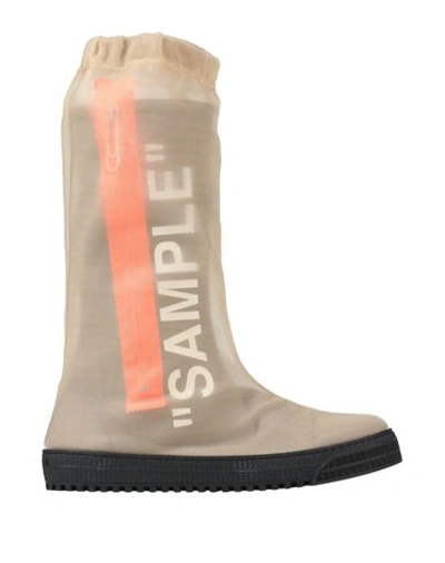 Shop Off-white Man Boot Sand Size 9 Textile Fibers In Beige