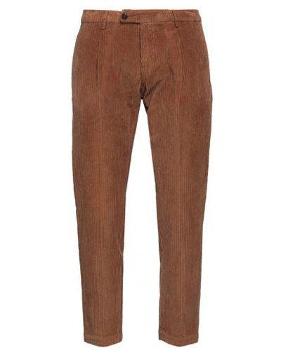 Shop Gabardine Man Pants Camel Size 40 Cotton, Elastane In Beige