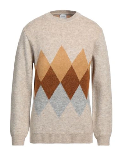 Shop Sseinse Man Sweater Beige Size Xl Acrylic, Polyester, Elastane
