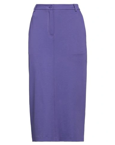 Suoli Woman Midi Skirt Purple Size 6 Viscose, Polyamide, Elastane In Purple