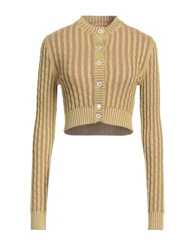 Shop Cormio Woman Cardigan Yellow Size M Cotton, Silk, Cashmere