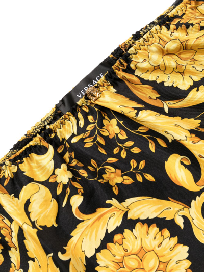 Versace Barocco-print Silk Inner Skirt In Black
