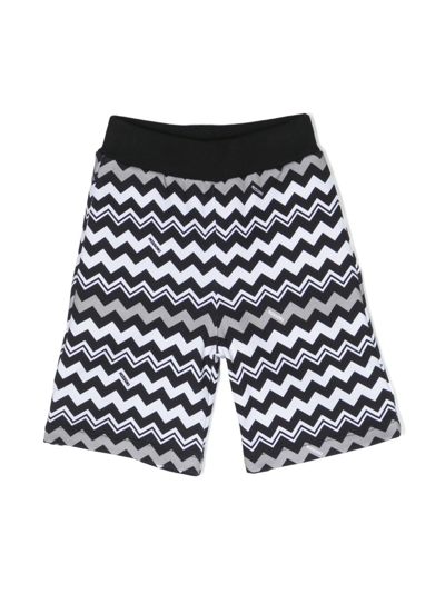 Shop Missoni Zigzag-woven Cotton Shorts In Black