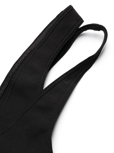 Shop Mugler Cut-out Double-layer Bikini Bottom In Black