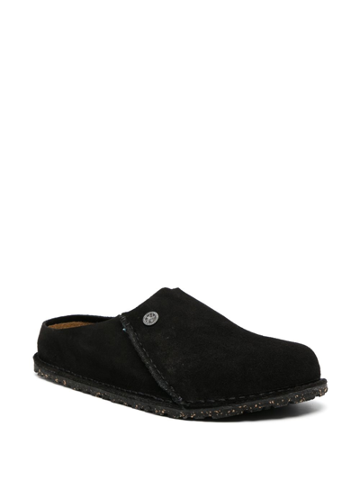 Shop Birkenstock Zermatt Premium Suede Slippers In Black