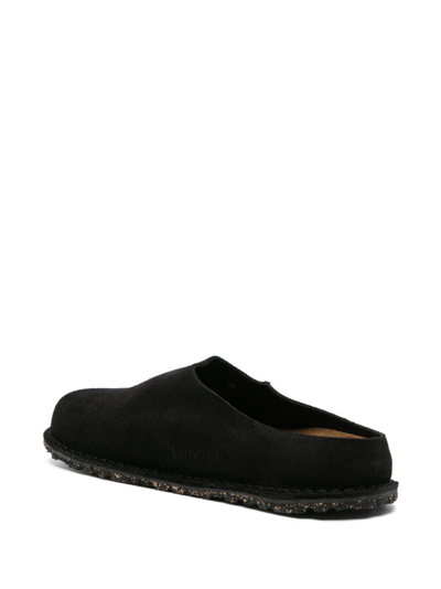 Shop Birkenstock Zermatt Premium Suede Slippers In Black