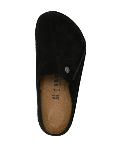 Shop Birkenstock Zermatt Premium Suede Slippers In Black