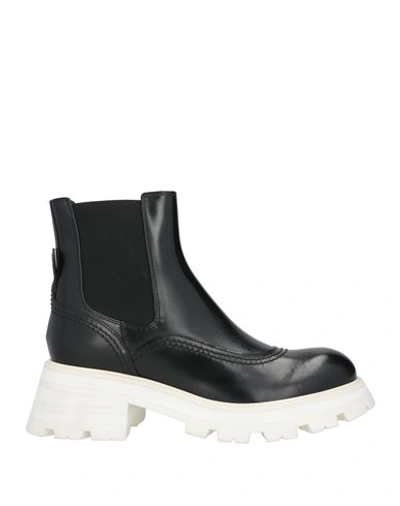 Shop Alexander Mcqueen Woman Ankle Boots Black Size 5 Soft Leather