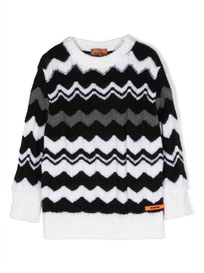 Shop Missoni Black Zigzag-intarsia Sweater