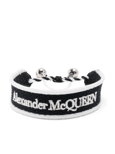 Shop Alexander Mcqueen Logo Bracelet In Black
